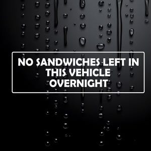 Funny Car Sticker Caravan Sticker 4X4 Rude Vinyl No Sandwiches Overnight W004