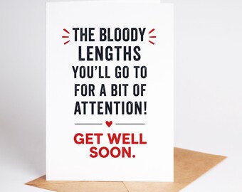 Funny Get Well Soon Card BC662