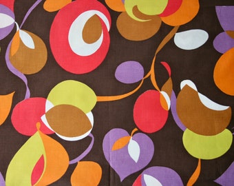 2.84 Yards of Vintage CEPEA Floral Pattern Cotton Fabric. Retro Fabric for Sewing.