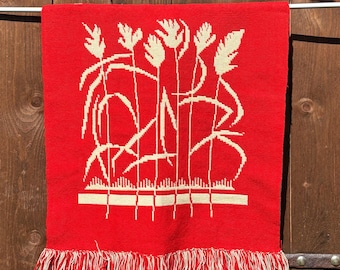 Handwoven Vintage Scandinavian Double Sided Woollen Wall Hanging Tapestry