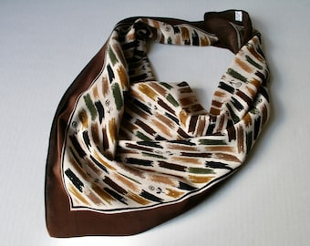 Small Vintage Crepe de Chine Silk Scarf