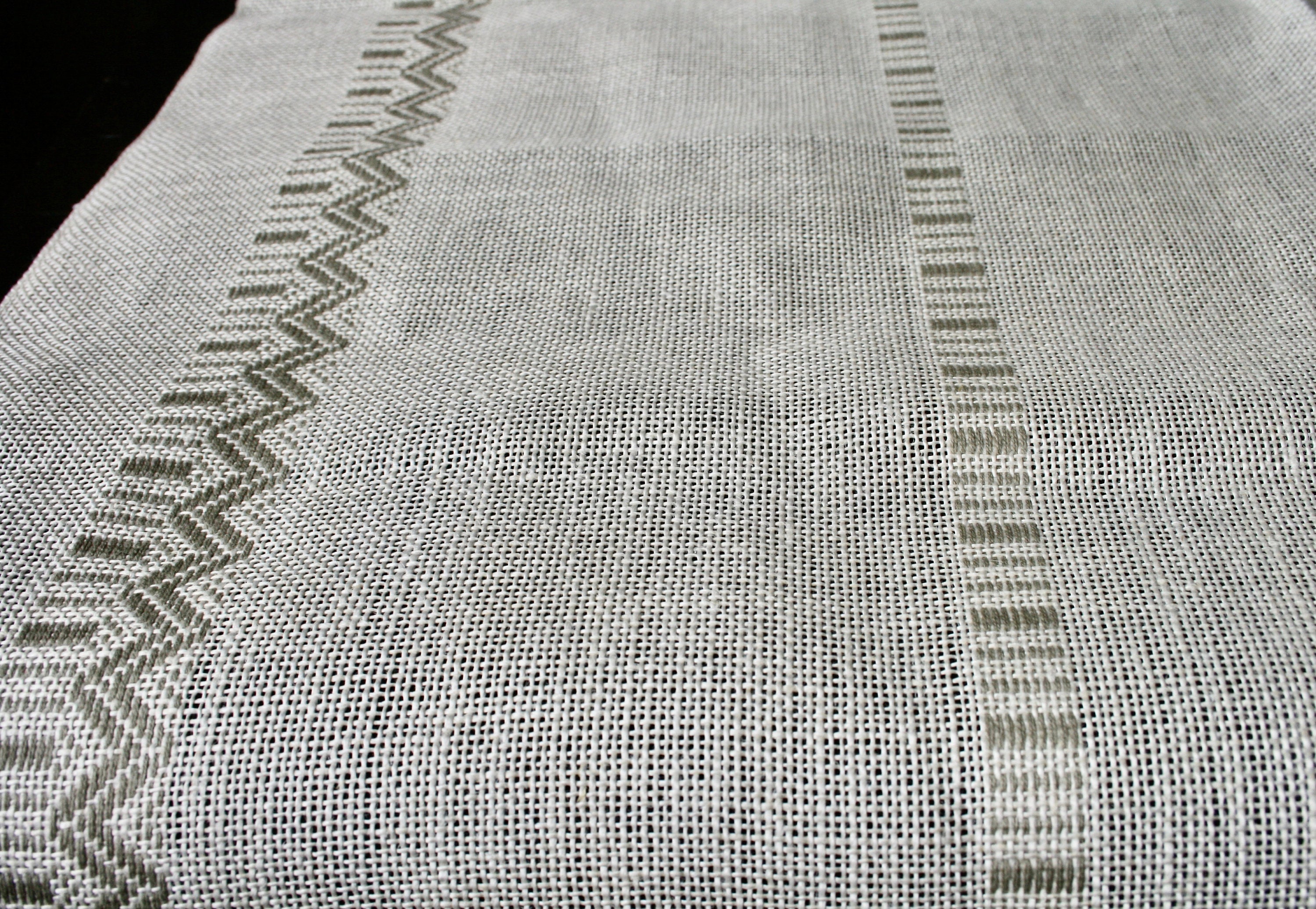 Vintage Sweden Linen Tablecloth With Geometric Decor - Etsy