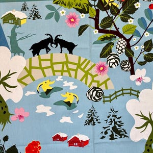 Vintage Swedish Ikea Interior Fabric. Design by Lotta Kühlhorn. Drapery Fabric.