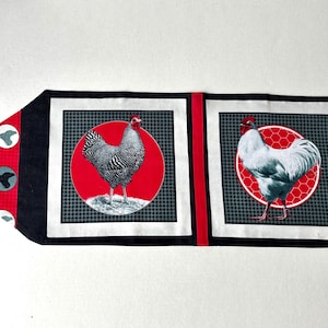 Vintage Easter Small Table Runner/Tablecloth. Hen and Rooster Motif. Nordic Design.