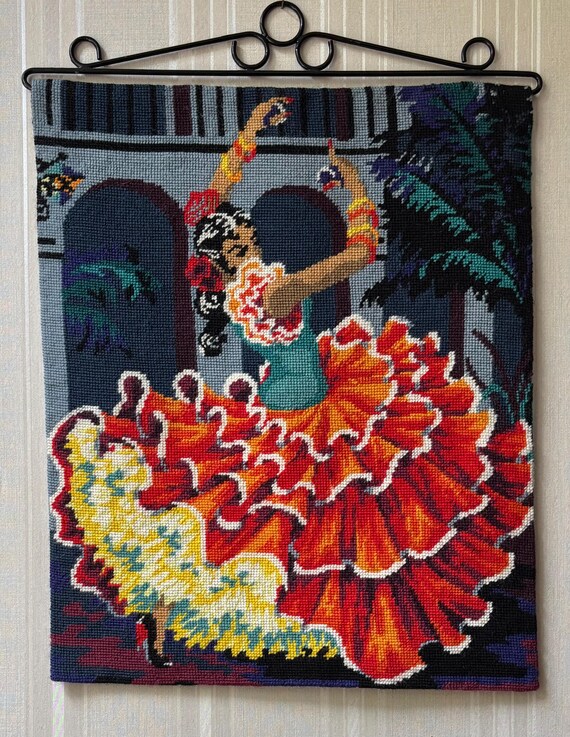 Impression sur toile danseuse de flamenco, robe espagnole, art de la danse expressif - France