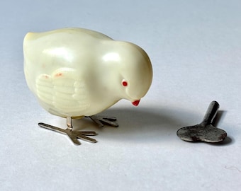 Vintage Soviet Collectible Wind-Up Mechanical Baby Chick Toy