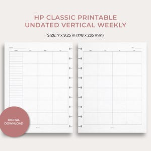 Undated Monthly Planner, Calendar on Two Pages, Happy Planner Discbound Planner Insert, Double-sided MO2P Printable Inserts, SUNDAY Start