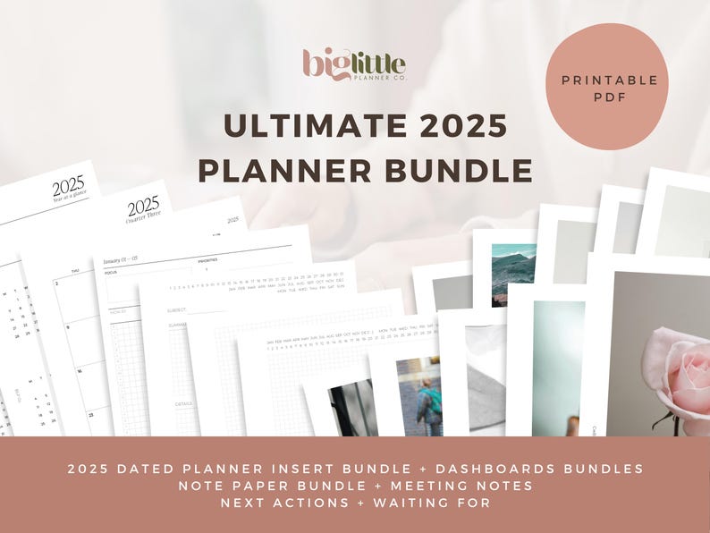 Ultimate 2025 Planner Bundle With Graph Note Paper, Dashboards, Meeting ...