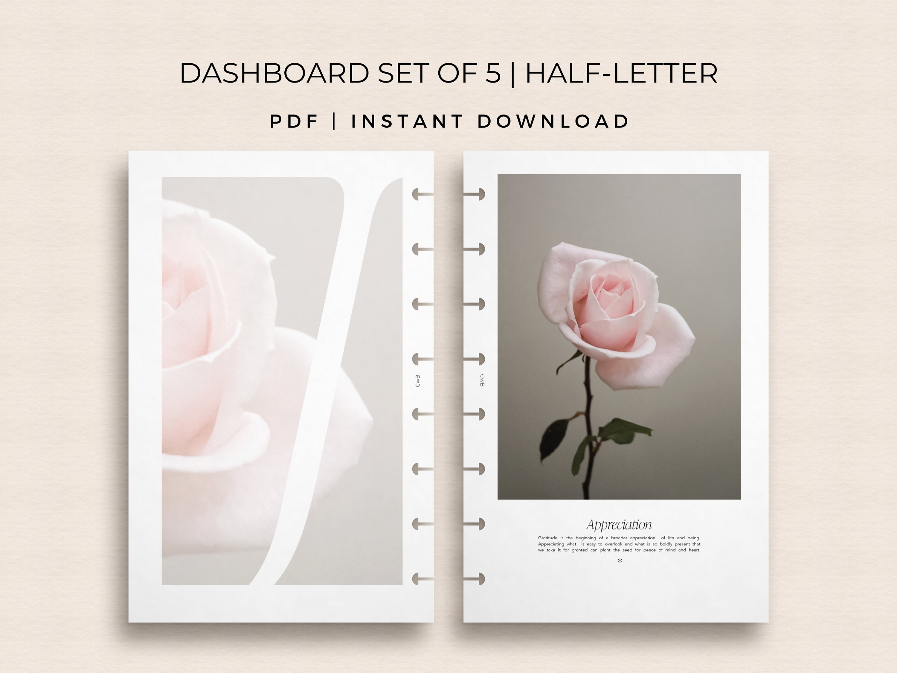 Printable 2024 Dated Planner Inserts Half Letter Work Week on Two Pages ...