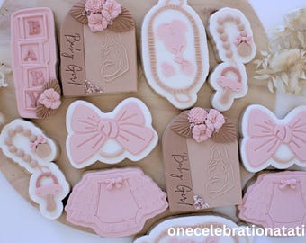 Boho Baby Shower Cookies, Boho Baby Girl Shower Cookies, Baby Shower Cookies, Baby Shower Party Favors, Marshmallow Fondant Cookies