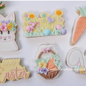 Custom color Easter Cookies, Spring Cookies, Easter Cookie Gift, Easter Gifts, Bunny Cookies