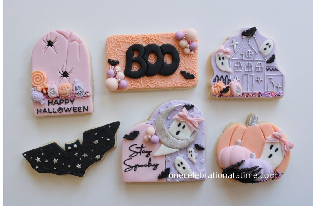 Dozen Spooky Themed Cookies, Dozen Halloween Cookies, BOO Themed