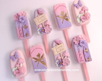 Fairy Themed Cakesicles, Fairy Cakesicles, Birthday Cakesicles, Party Favors, Cake Pops