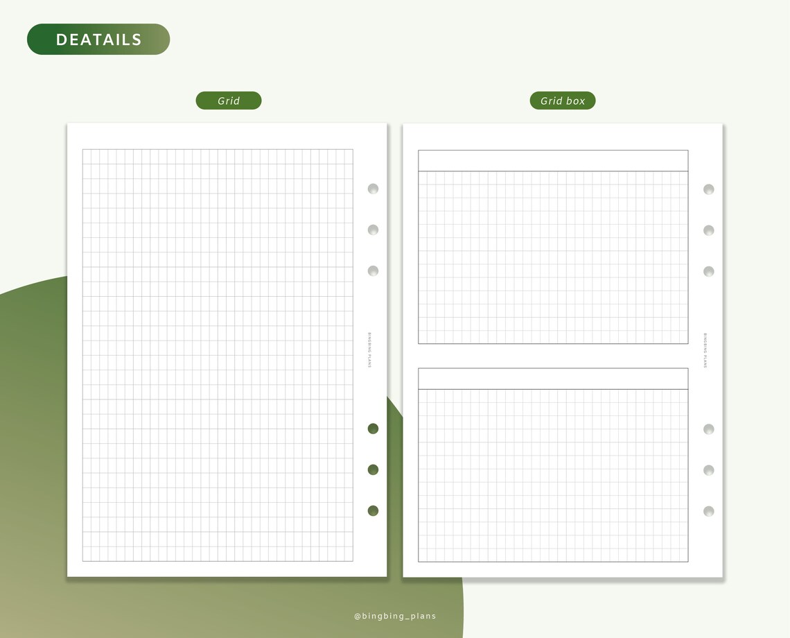 A6 Size : Grid Line Dot Paper Study Note Paper Printable | Etsy