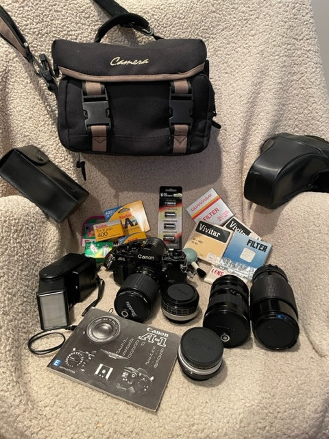 Canon A1 Film Camera With Accessories Etsy