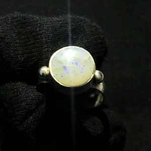 Natural Australian Doublet White Opal Fire Gemstone Ring 925 Solid Sterling Silver Ring Opal Stone Size 12x10 mm Gift Birthday Ring