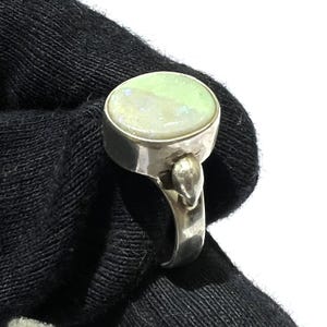 Ring met natuurlijke Australische opaal, massief 925 sterling zilveren ring, edelsteen (afmetingen 12 x 10 mm)