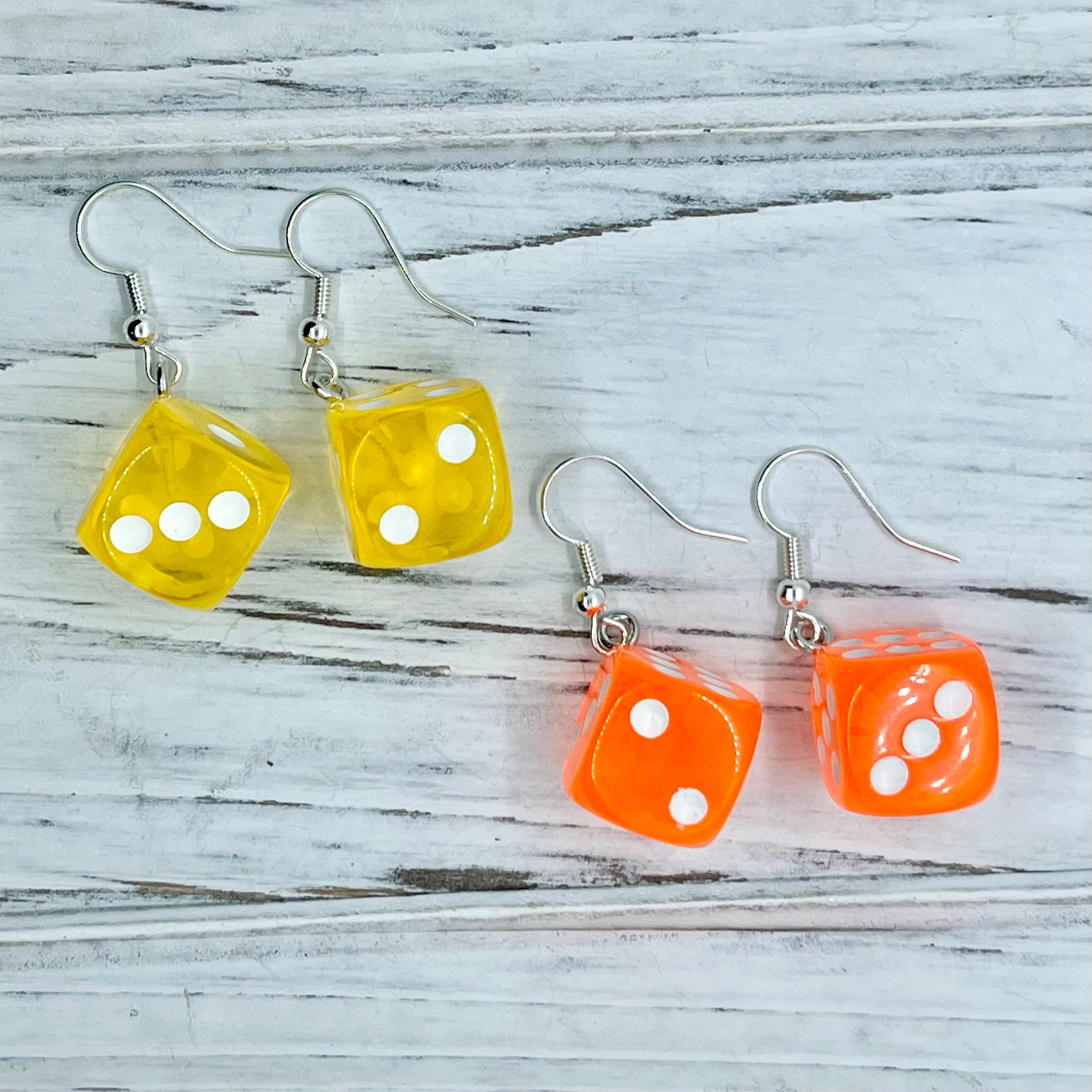 Dice Earrings Colorful Dice Earrings Game Earrings Kid Etsy
