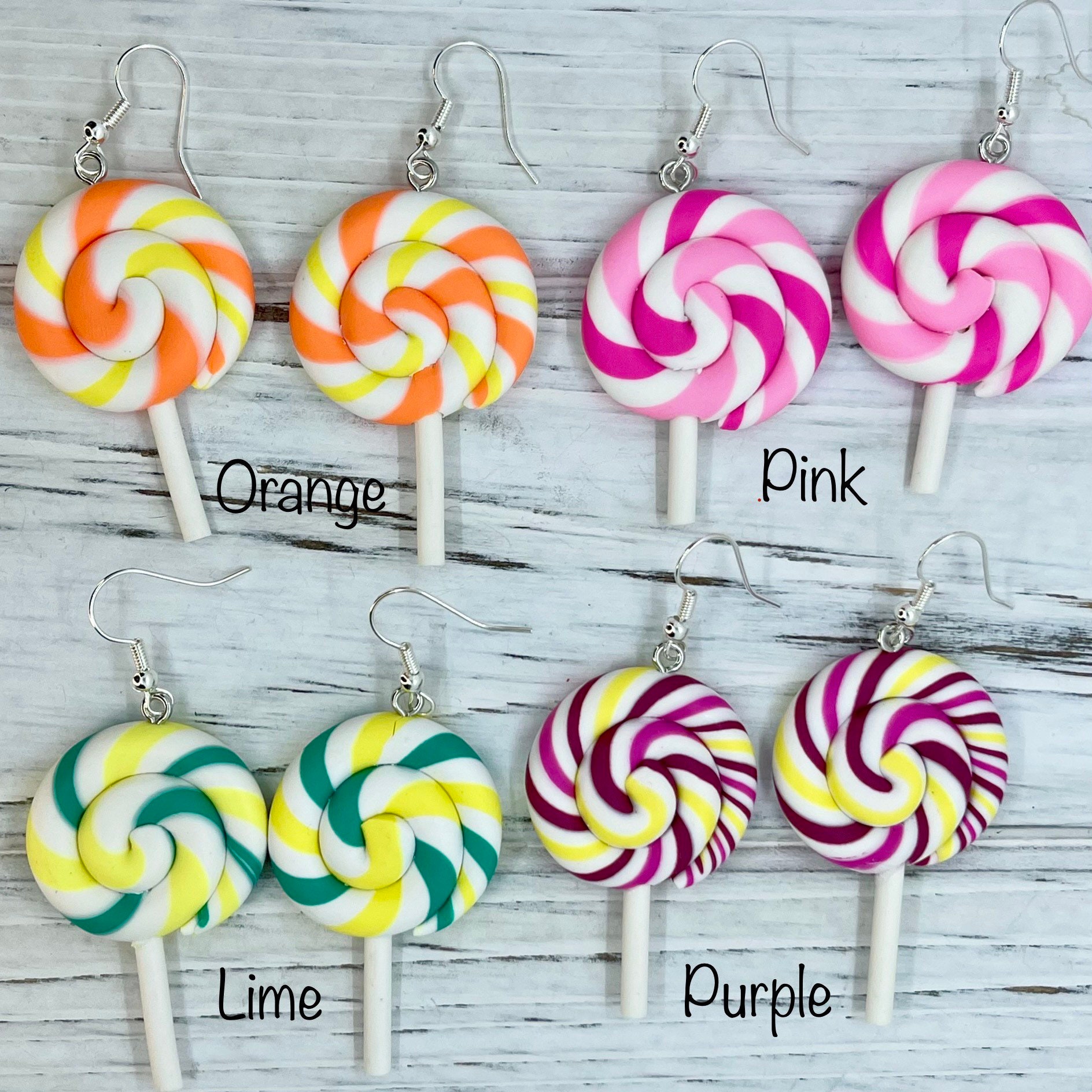 Lollipop Earrings Candy Earrings Kid Earrings Fun Jewelry Etsy