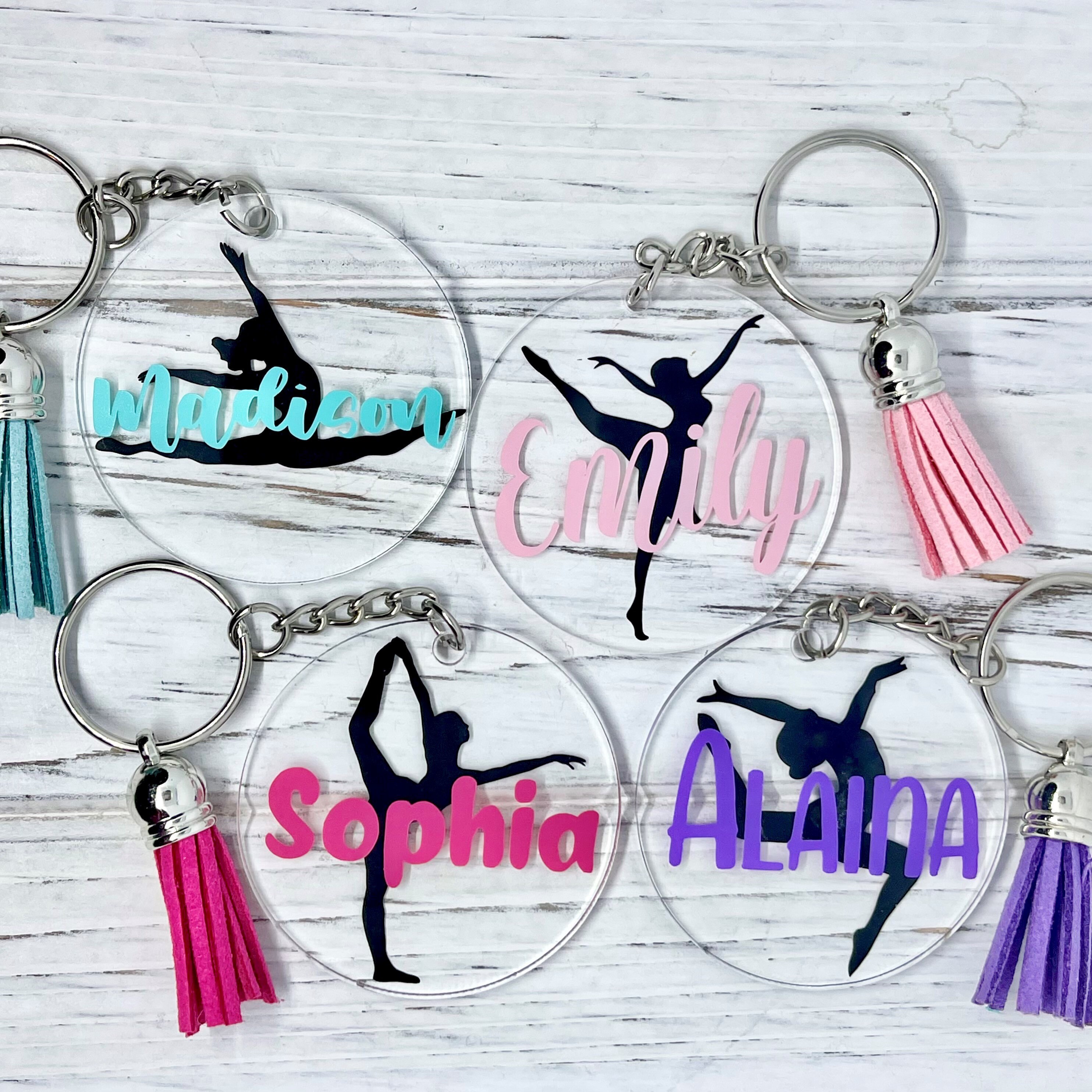 Dance Keychain, Dance Bag Tag, Dancer Gift, Personalized Name Keychai…