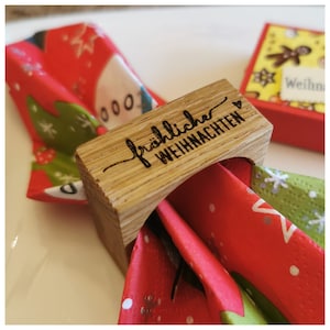 4er-Set Serviettenringe/ Besteckringe/ Platzkarten aus Eiche
