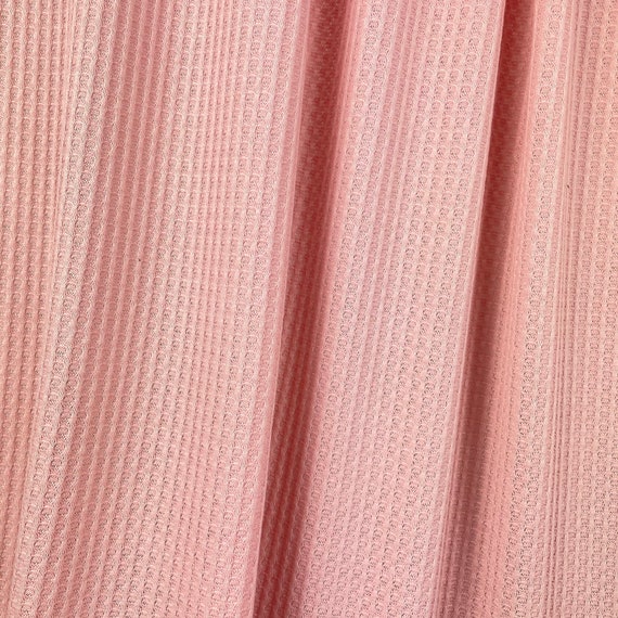 Pink solid waffle knit fabric by the yard solid waffle poly | Etsy