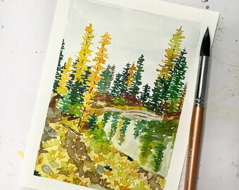 Simple Reflections Print | Landscape Painting | Watercolor Painting  | Art Print | Fall Print