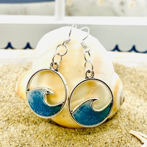 Blue sales wave earrings