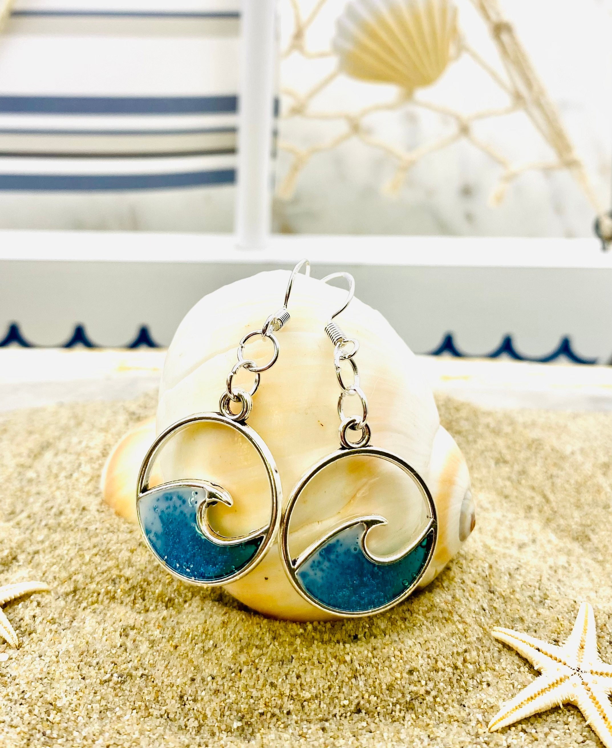 Blue wave 2024 crystal earrings