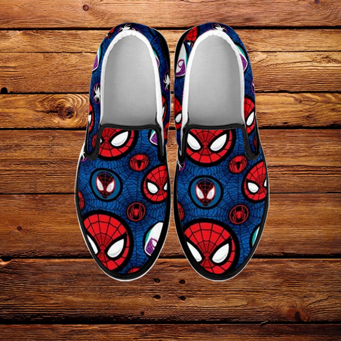 Spiderman Slip On DC Comics Canvas Shoes Custom Shoes | Etsy