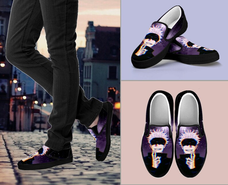 Unisex Shoes Poster Shoes Anime Canvas Shoes Gojo Slip On Personalized Shoes Custom Shoes Kid/'s Shoes