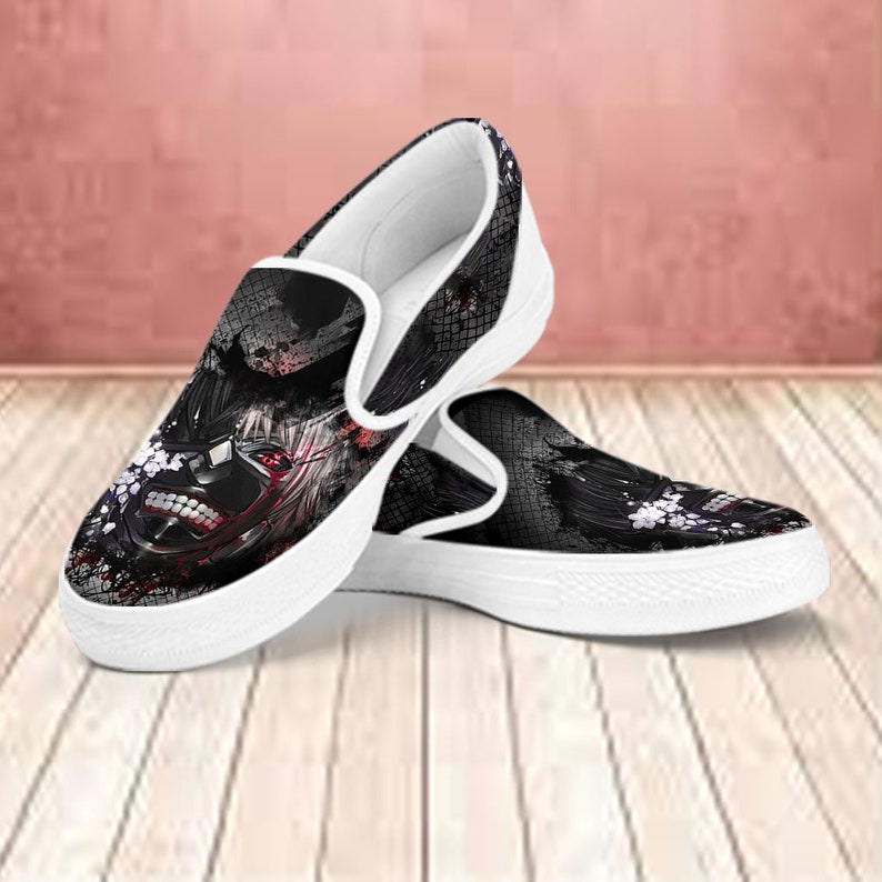 Unisex Shoes Custom Shoes Kaneki Canvas Shoes Personalized Shoes Tokyo Ghoul Slip On Poster Shoes Kid/'s Shoes
