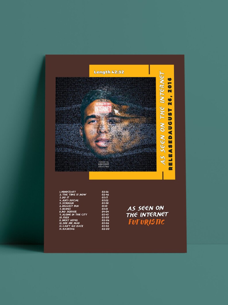 Futuristic As Seen On The Internet Custom Canvas Rapper Canvas Rolls Music Album Unframed Canvas Home Decor Hip Hop Poster Canvas