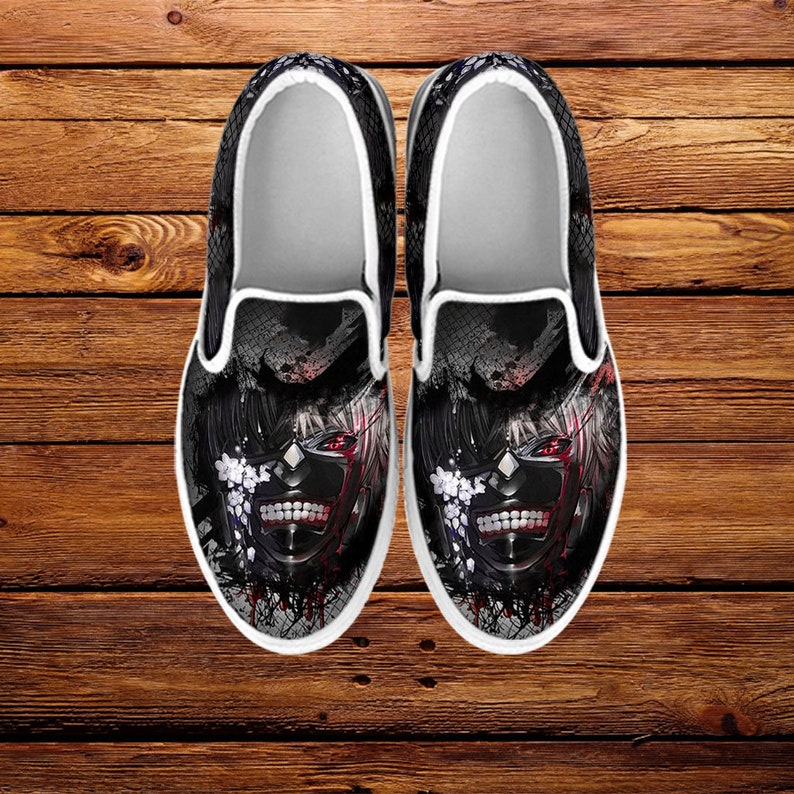 Unisex Shoes Custom Shoes Kaneki Canvas Shoes Personalized Shoes Tokyo Ghoul Slip On Poster Shoes Kid/'s Shoes