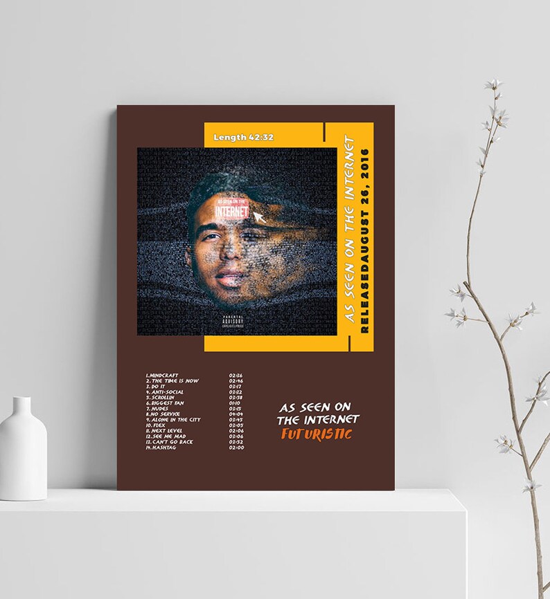 Futuristic As Seen On The Internet Custom Canvas Rapper Canvas Rolls Music Album Unframed Canvas Home Decor Hip Hop Poster Canvas