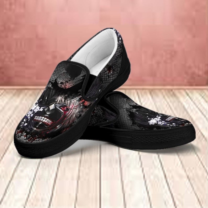 Unisex Shoes Custom Shoes Kaneki Canvas Shoes Personalized Shoes Tokyo Ghoul Slip On Poster Shoes Kid/'s Shoes