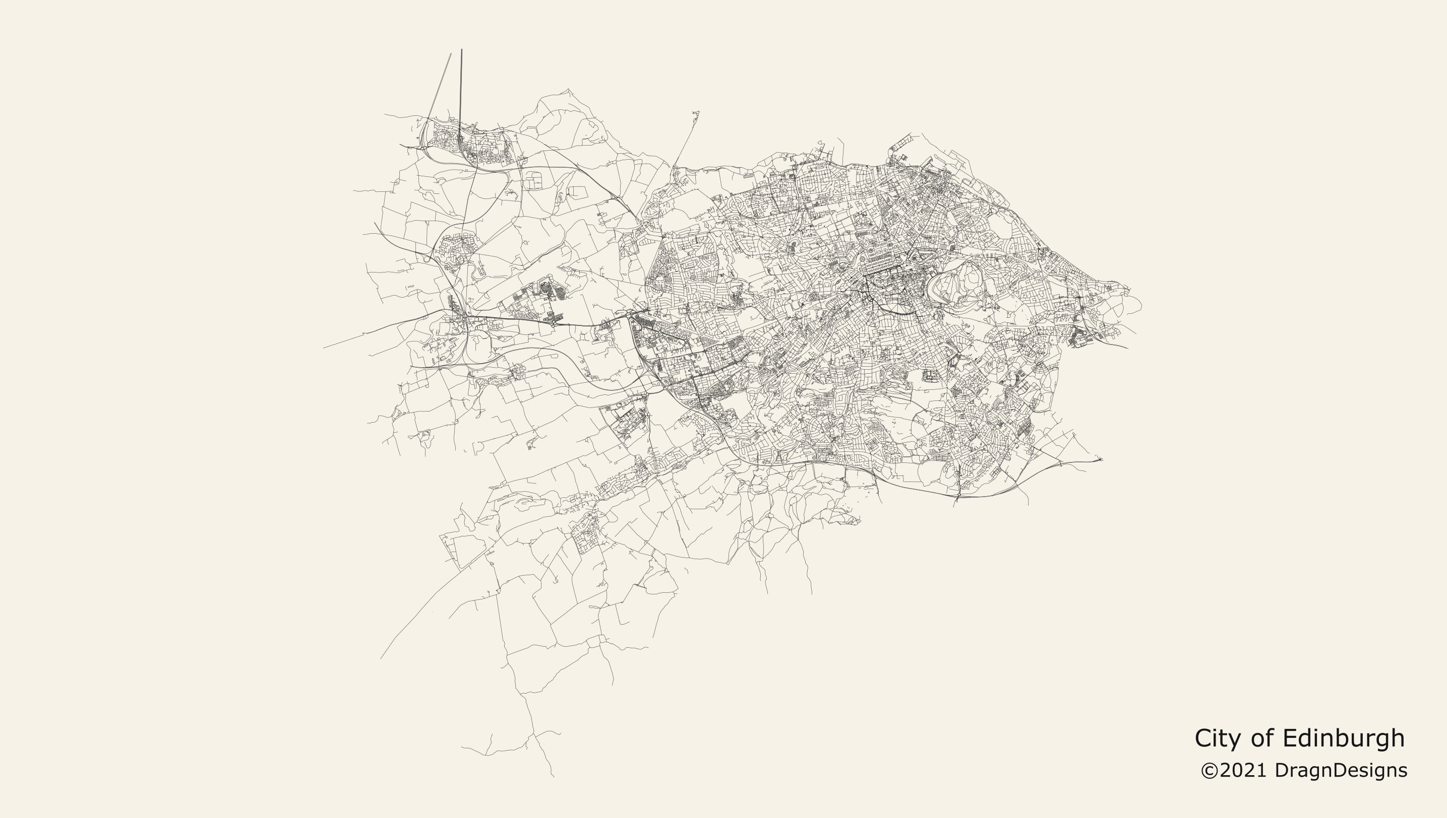 City Street Map of Edinburgh, Scotland, SVG File - Etsy