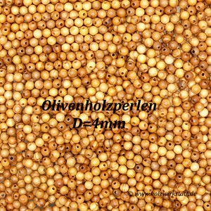 Perles en bois d'olivier, perles en bois d'olivier véritable. Perles rondes, taille de 4 mm à 10 mm image 7