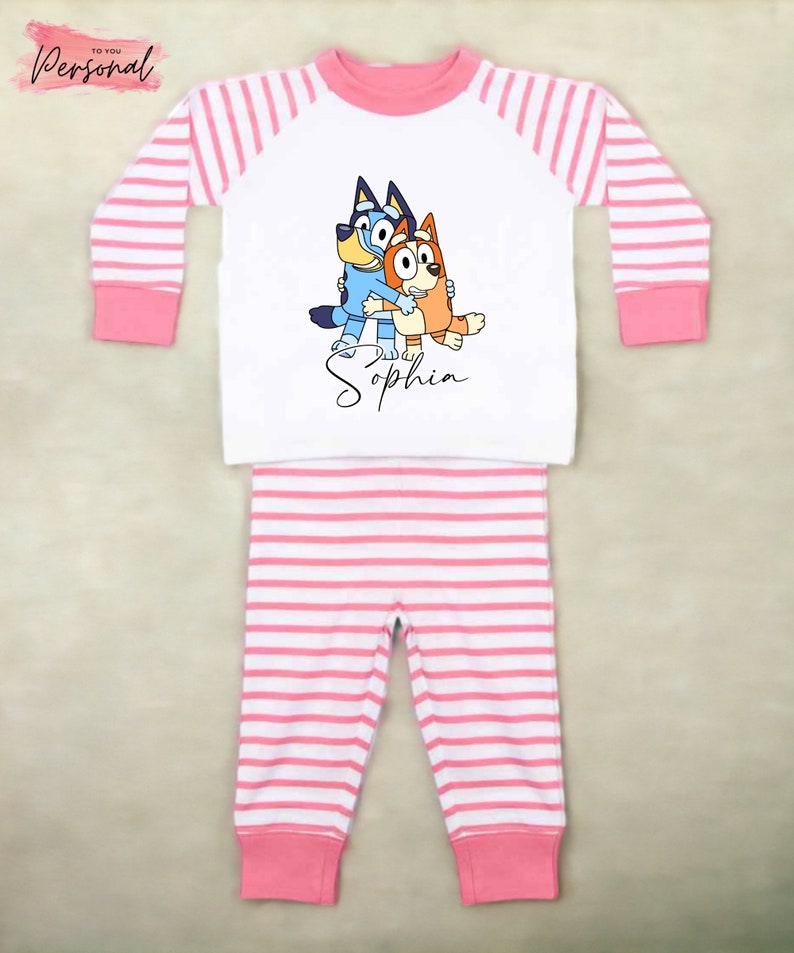 Personalised Bluey Pyjamas Bluey and Bingo Pjs Boys Bluey Etsy UK