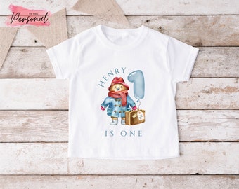 Personalised Paddington Birthday T-Shirt, Paddington Birthday Age Top, 1st, 2nd, 3rd, 4th