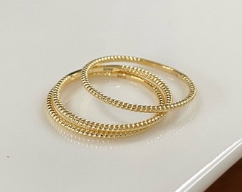 Thin Gold Twist Ring, 18K Gold Vermeil, Skinny Gold Stacking Ring, Twisted Gold Ring, Minimalist Ring, Simple Dainty Ring, Everyday Ring