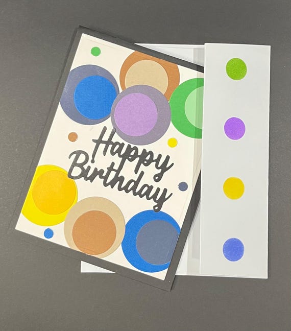 Happy Birthday, multi colour circles