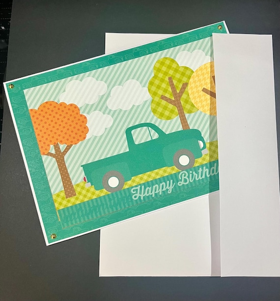 Happy Birthday (fall trees & truck)