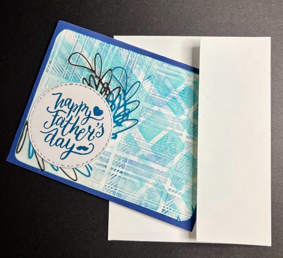 Father’s Day card , A2 size, blue plaid