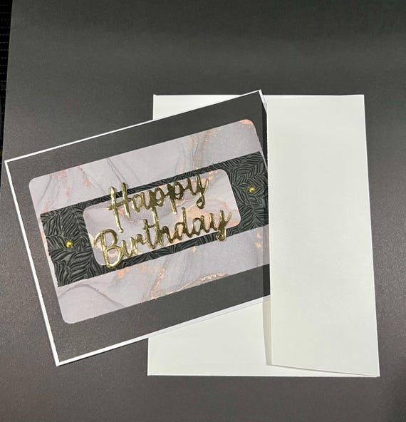 Happy Birthday ( gray marble)