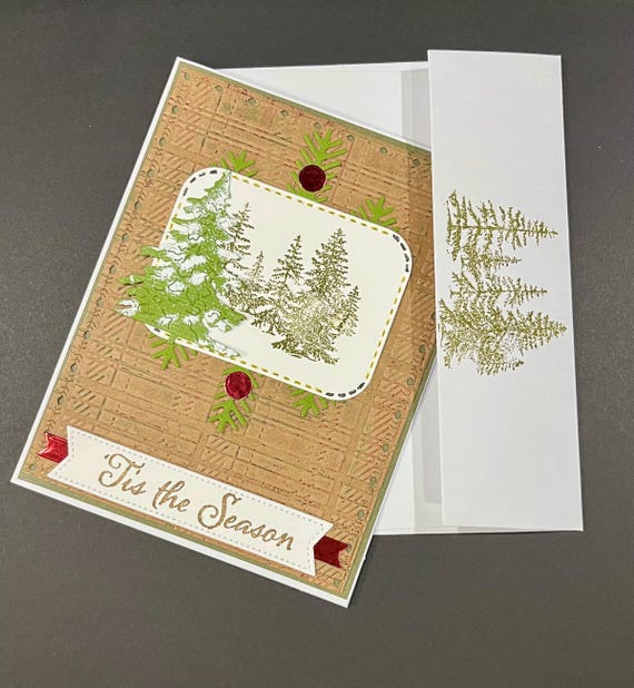 Tis the Season, shimmery evergreen and plaid