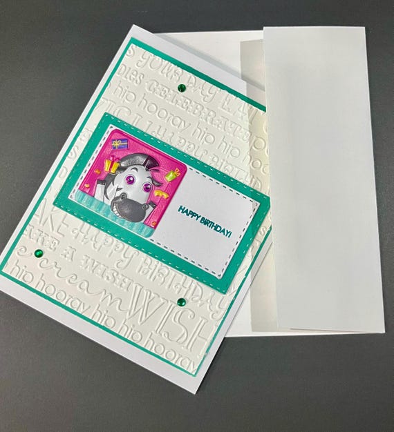 Happy Birthday ( zebra & teal)