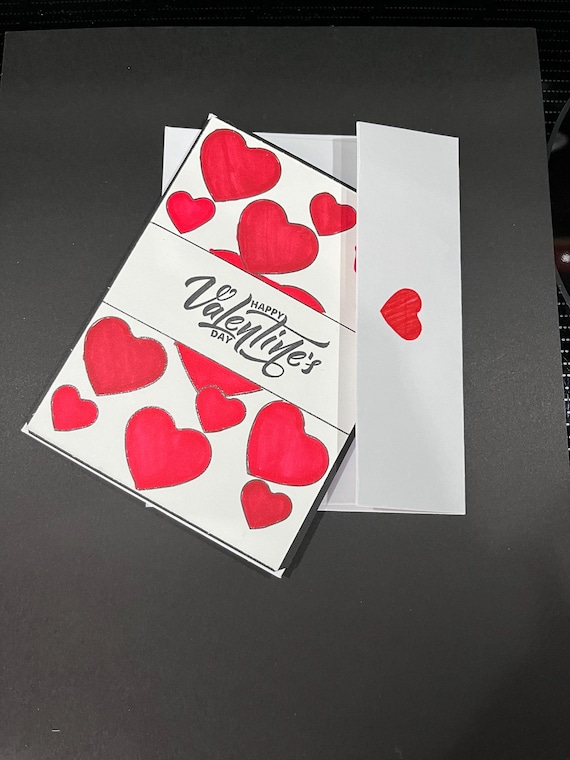 Happy Valentines Day card , multi red hearts
