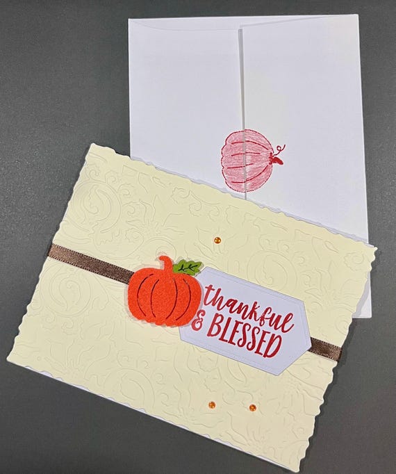thankful & BLESSED, thanksgiving, orange pumpkin