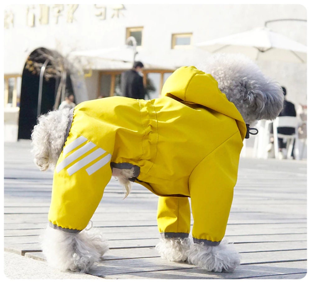 Modische Hund Regenmantel Welpen vier Füße Kapuzen Jumpsuit Etsy